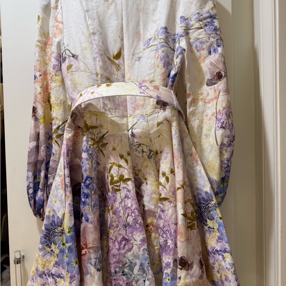Zimmermann Rhythmic Floral Buttoned linen mini dress US 4 AU 0 - Picture 4 of 7